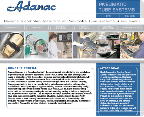 Site web Adanac Systems